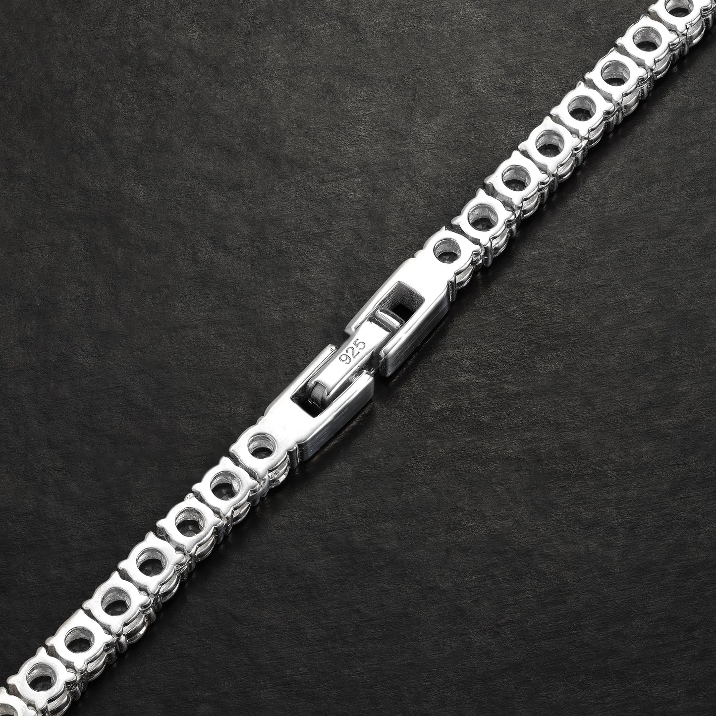 4mm Iced Out Stil Tennis chain 42/45/50/55cm lang aus 925 Sterling Silber