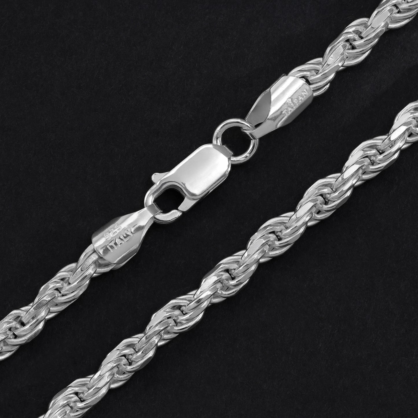 Kordelkette Rope Chain Armband 3,5mm breit 21cm lang 925 Sterling Silber (B373) - Taipan Schmuck