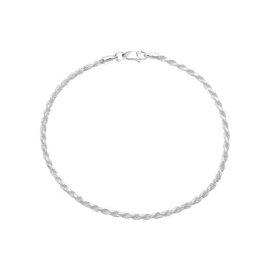 Kordelkette Rope Chain Armband 2,3mm breit 21cm lang 925 Sterling Silber (B395) - Taipan Schmuck