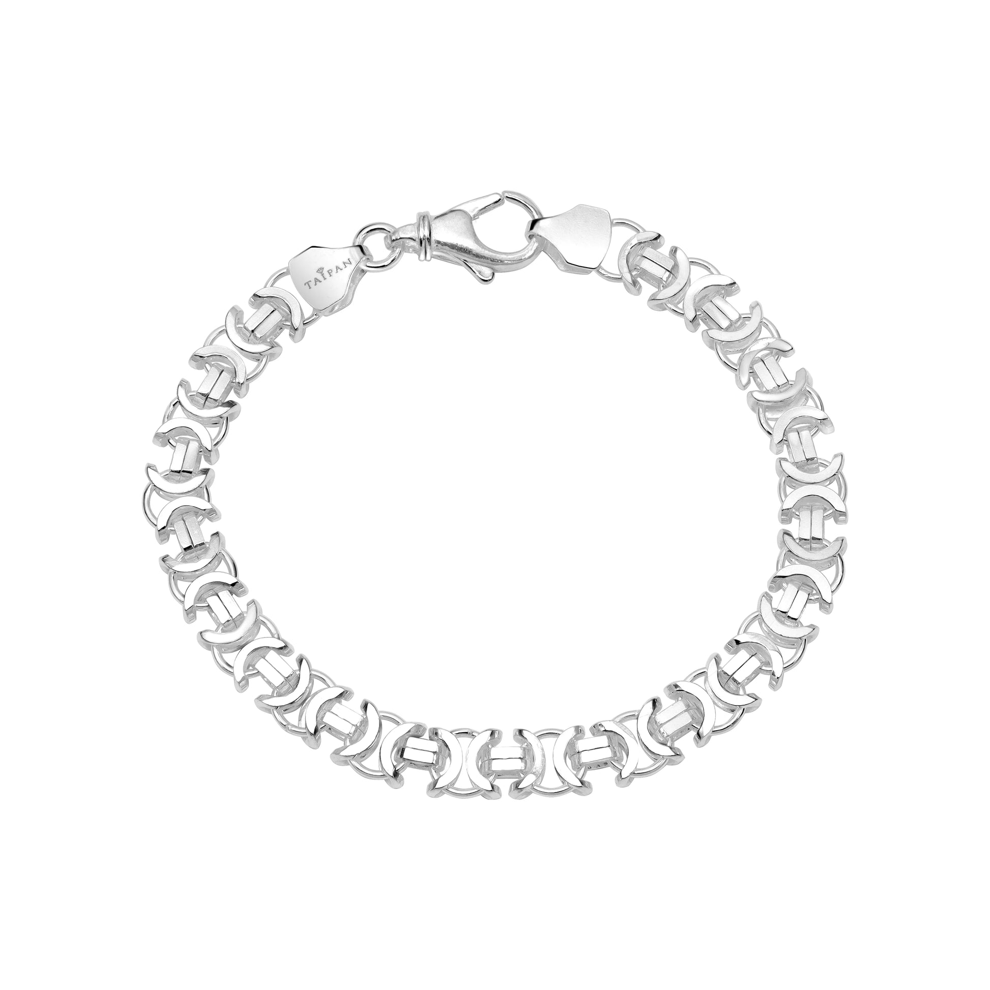 Flache Königskette Armband Etrusker Kette 8,5mm breit 22cm lang aus 925 Sterling Silber (B431) - Taipan Schmuck