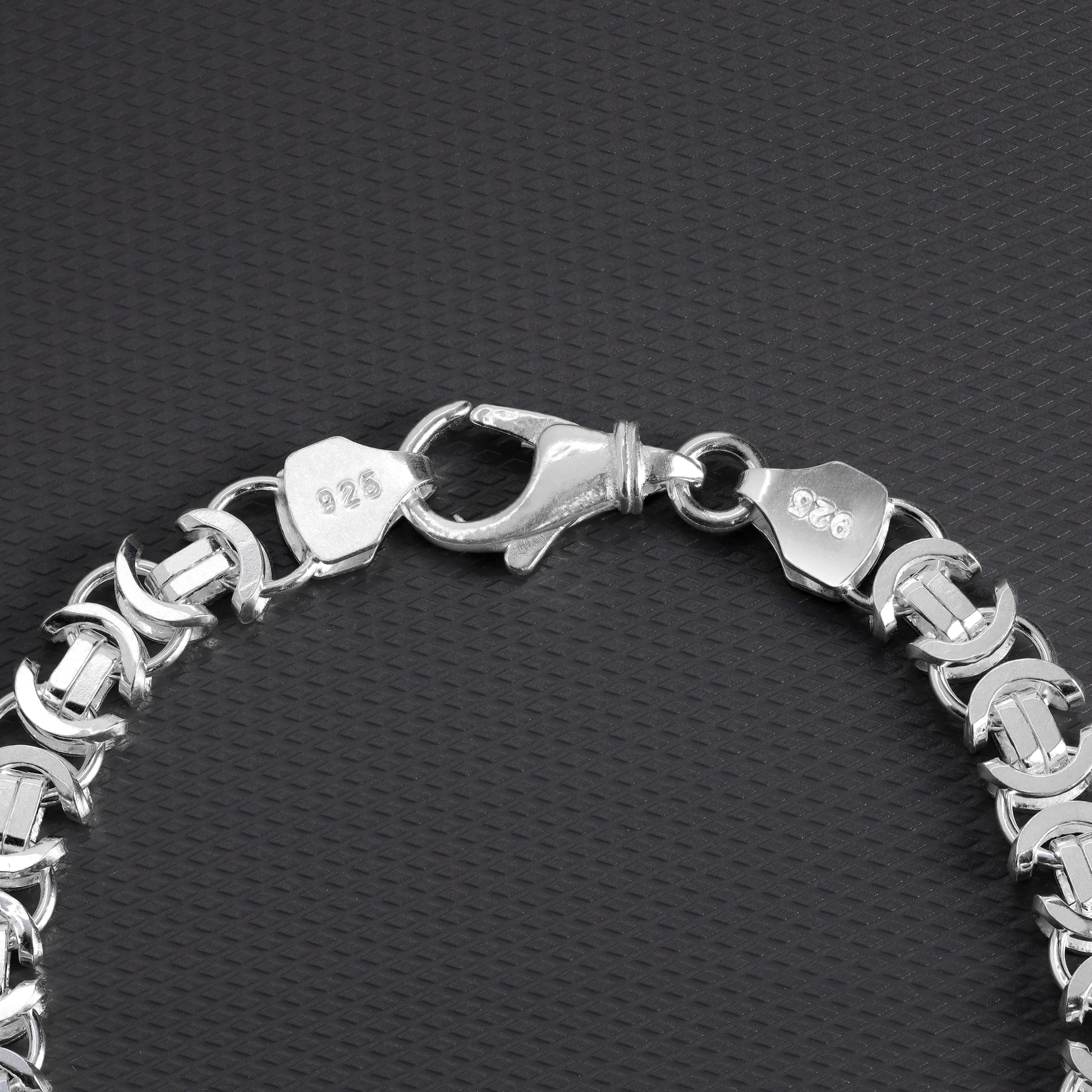 Flache Königskette Armband Etrusker Kette 8,5mm breit 22cm lang aus 925 Sterling Silber (B431) - Taipan Schmuck
