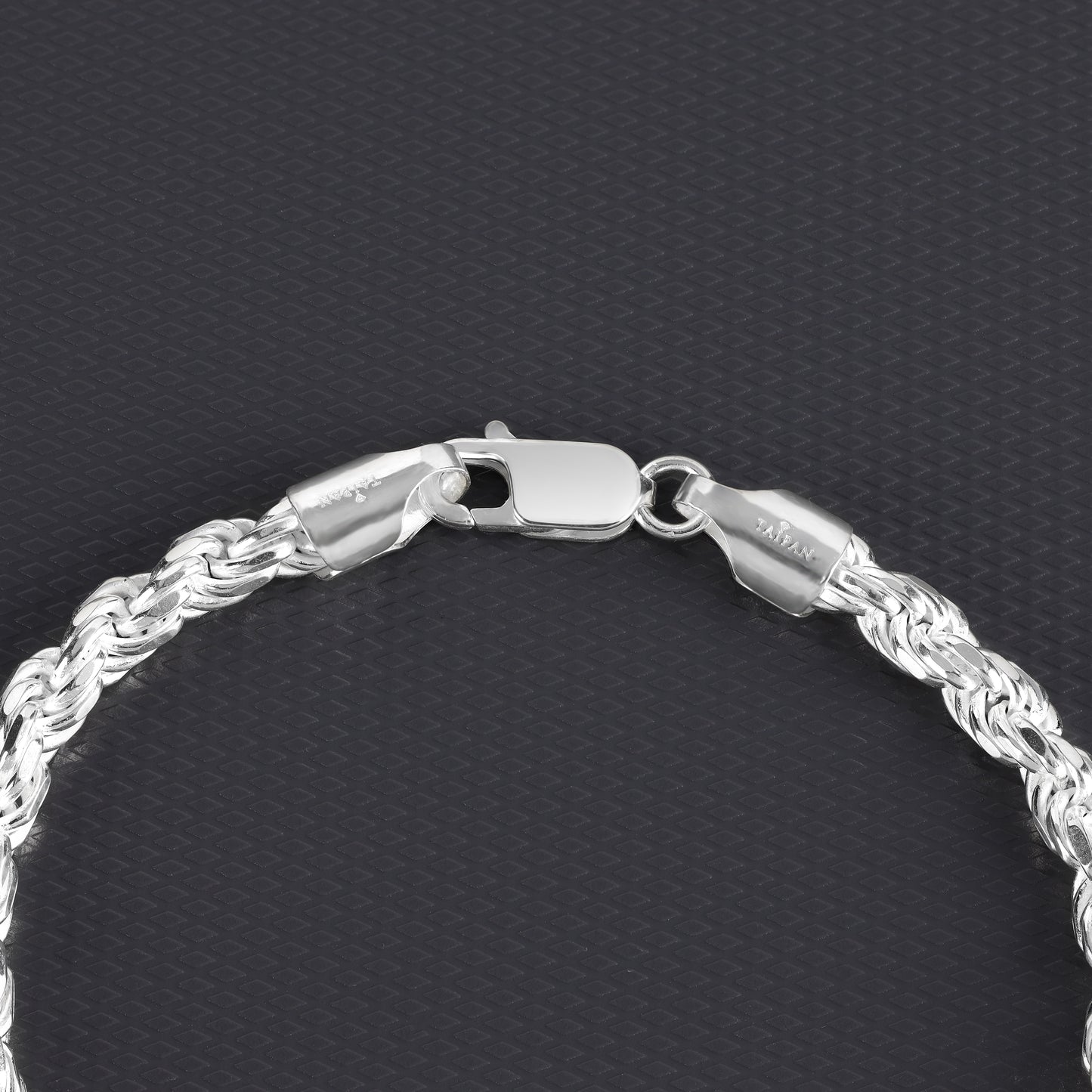 Kordelkette Rope Chain Armband 5mm breit 19cm lang 925 Sterling Silber (B480)