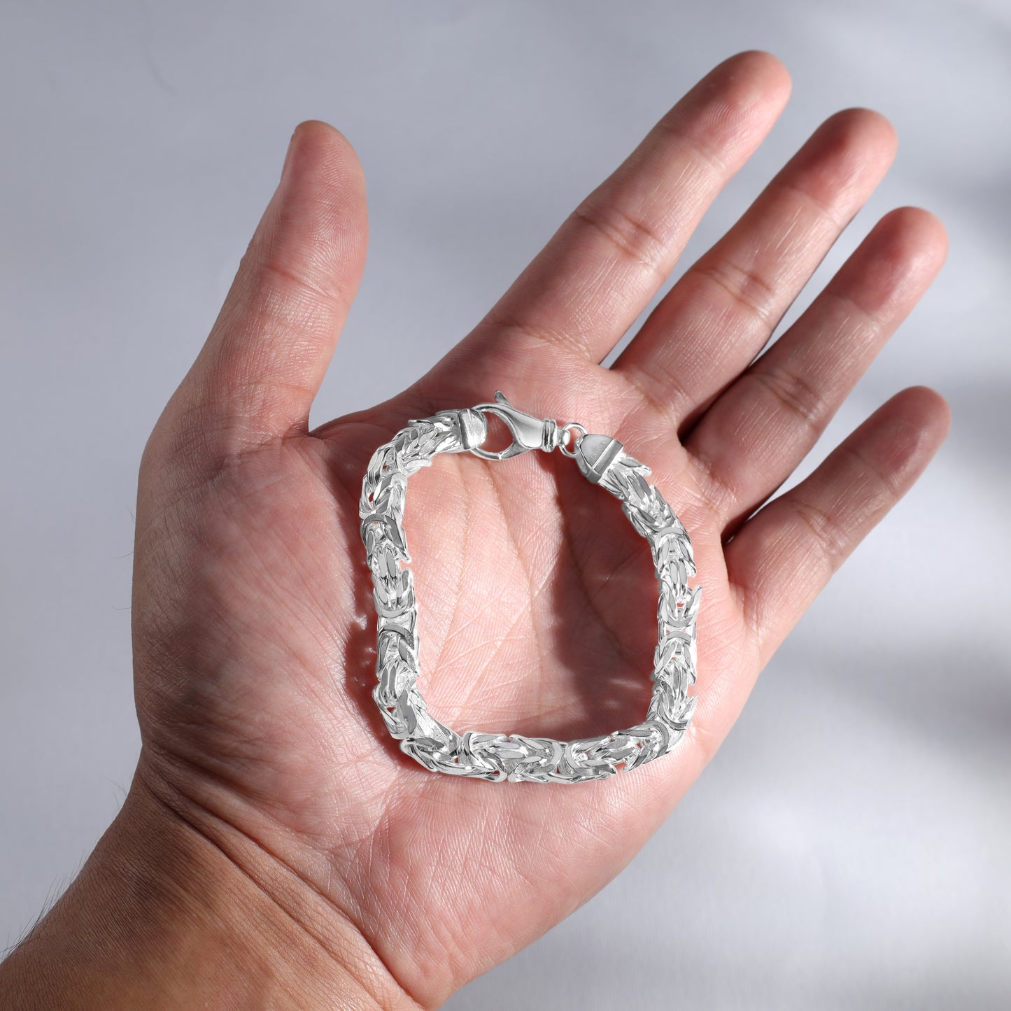 Königskette achtkant Armband Königsarmband 6,5mm breit 20cm lang aus 925 Sterling Silber (B520)