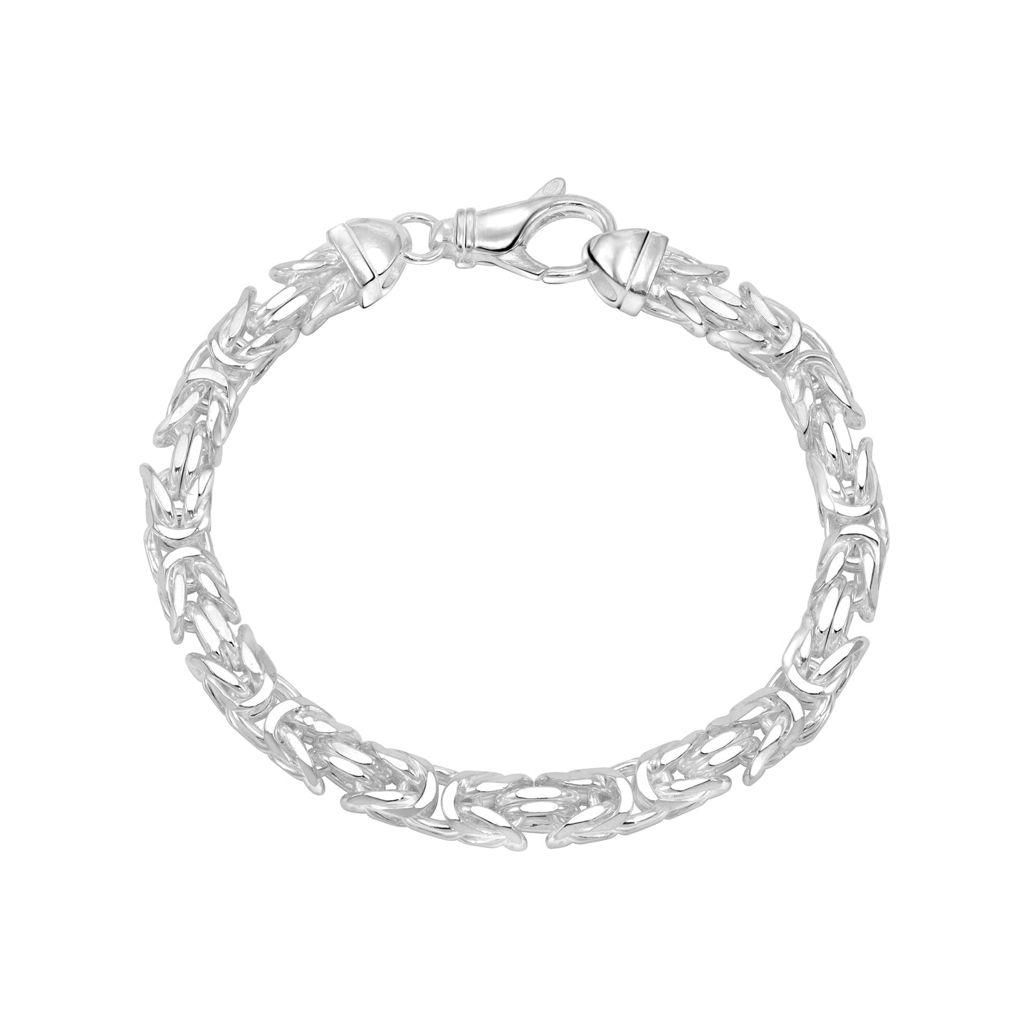 Königskette achtkant Armband Königsarmband 6,5mm breit 22cm lang aus 925 Sterling Silber (B521)