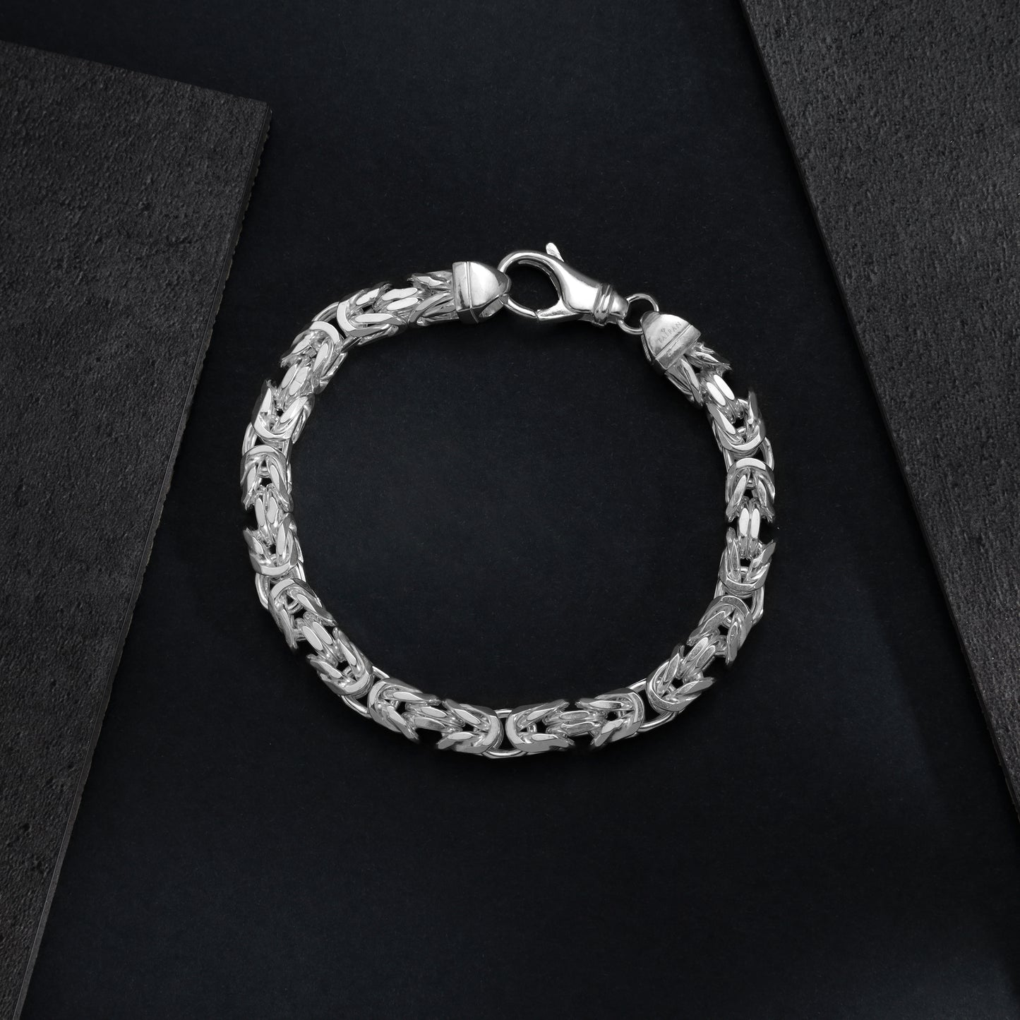 Königskette achtkant Armband Königsarmband 6,5mm breit 20cm lang aus 925 Sterling Silber (B520)