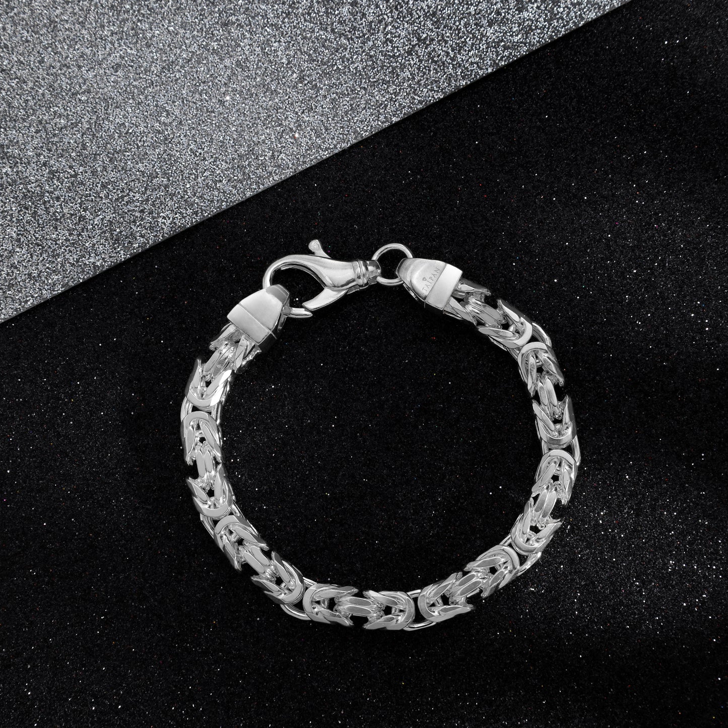 Königskette achtkant Armband Königsarmband 7,5mm breit 22cm lang aus 925 Sterling Silber (B522)