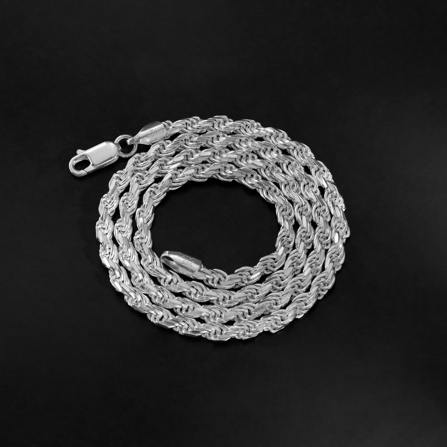 Kordelkette Rope Chain 2,3mm breit 42cm lang massiv 925 Sterling Silber (K1021)
