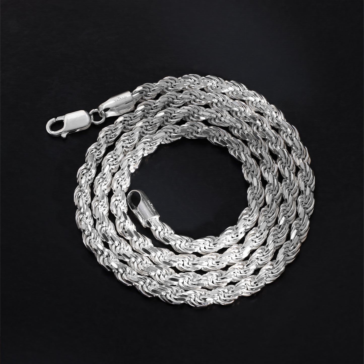 Kordelkette Rope Chain 5mm breit 60cm lang massiv 925 Sterling Silber (K1023)