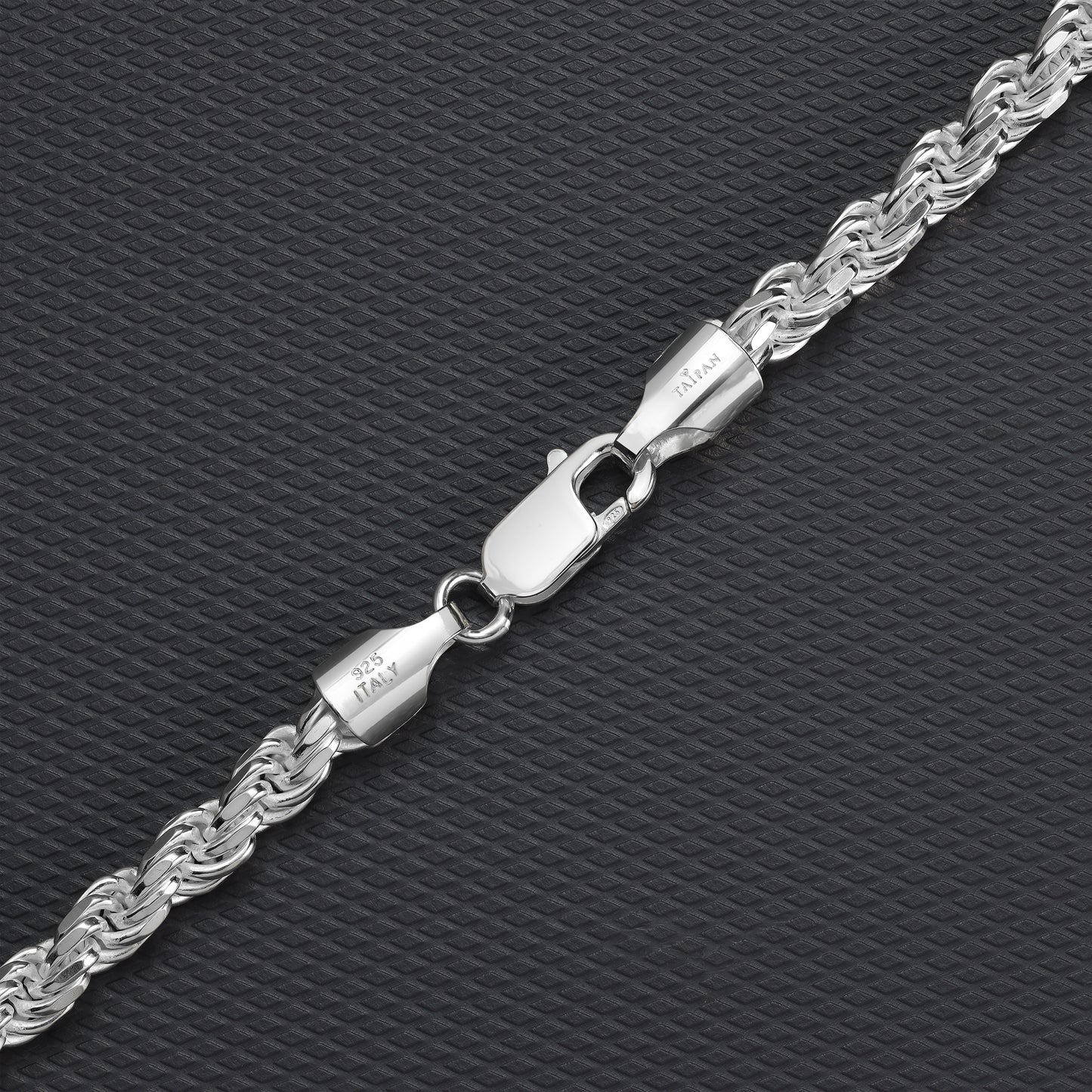 Kordelkette Rope Chain 5mm breit 55cm lang massiv 925 Sterling Silber (K1026)