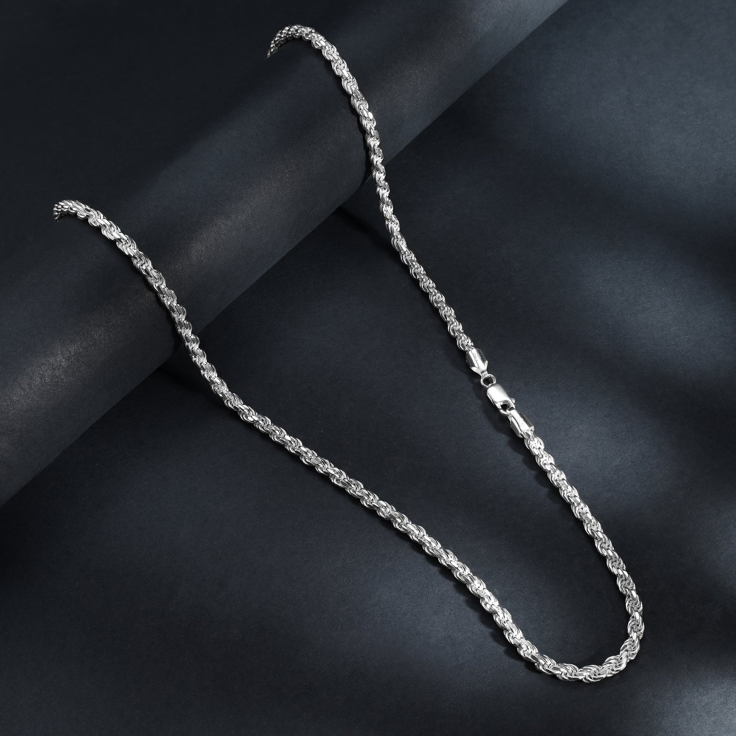 Kordelkette Rope Chain 5mm breit 55cm lang massiv 925 Sterling Silber (K1026)