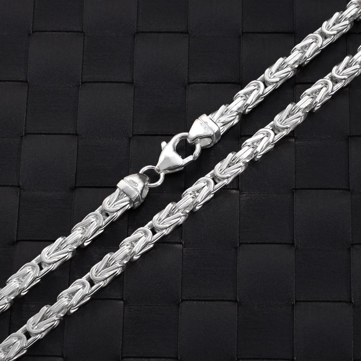 Königskette vierkant 4mm breit 70cm lang 925 Sterling Silber (K1046)