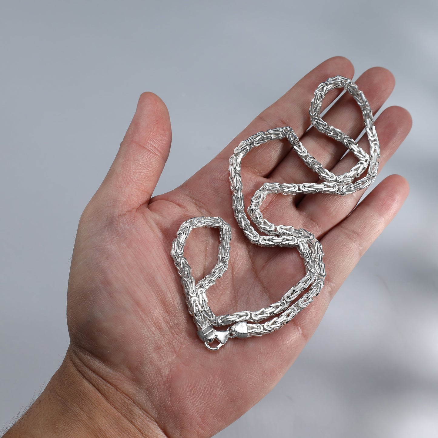 Königskette vierkant 4mm breit 70cm lang 925 Sterling Silber (K1046)