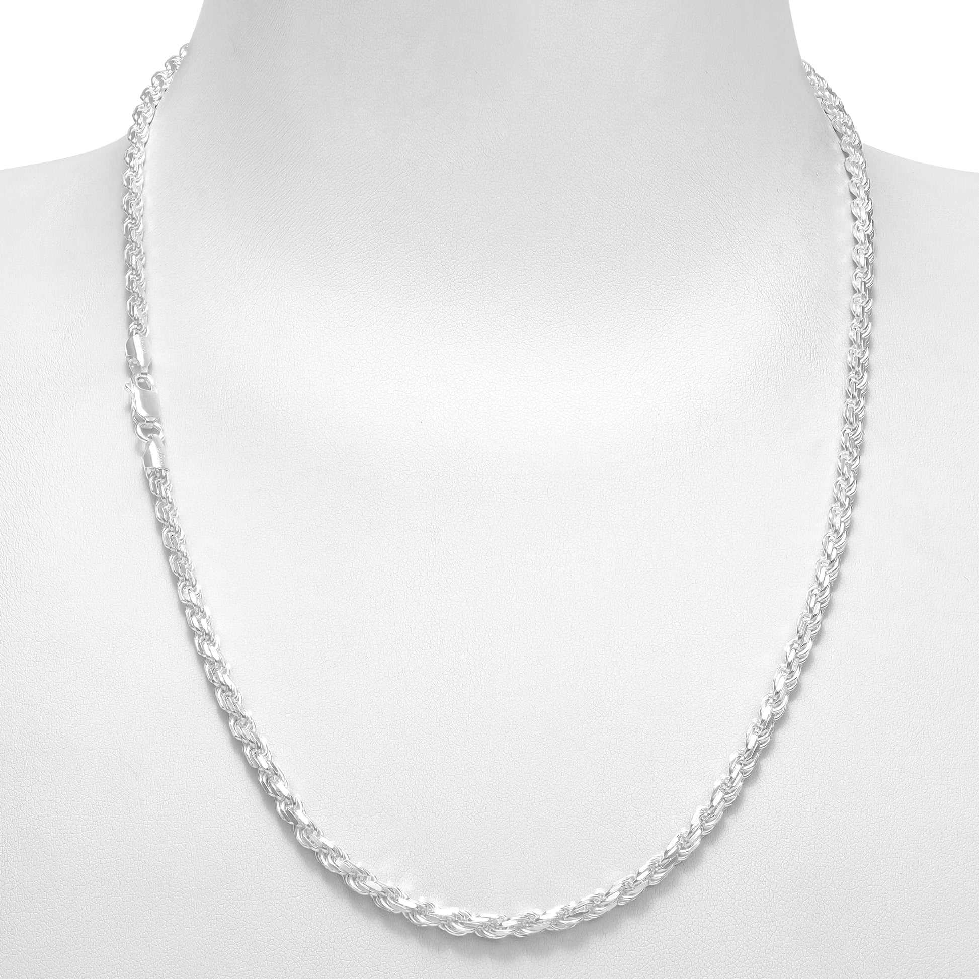 Kordelkette Rope Chain 3,5mm breit 55cm lang massiv 925 Sterling Silber (K508) - Taipan Schmuck