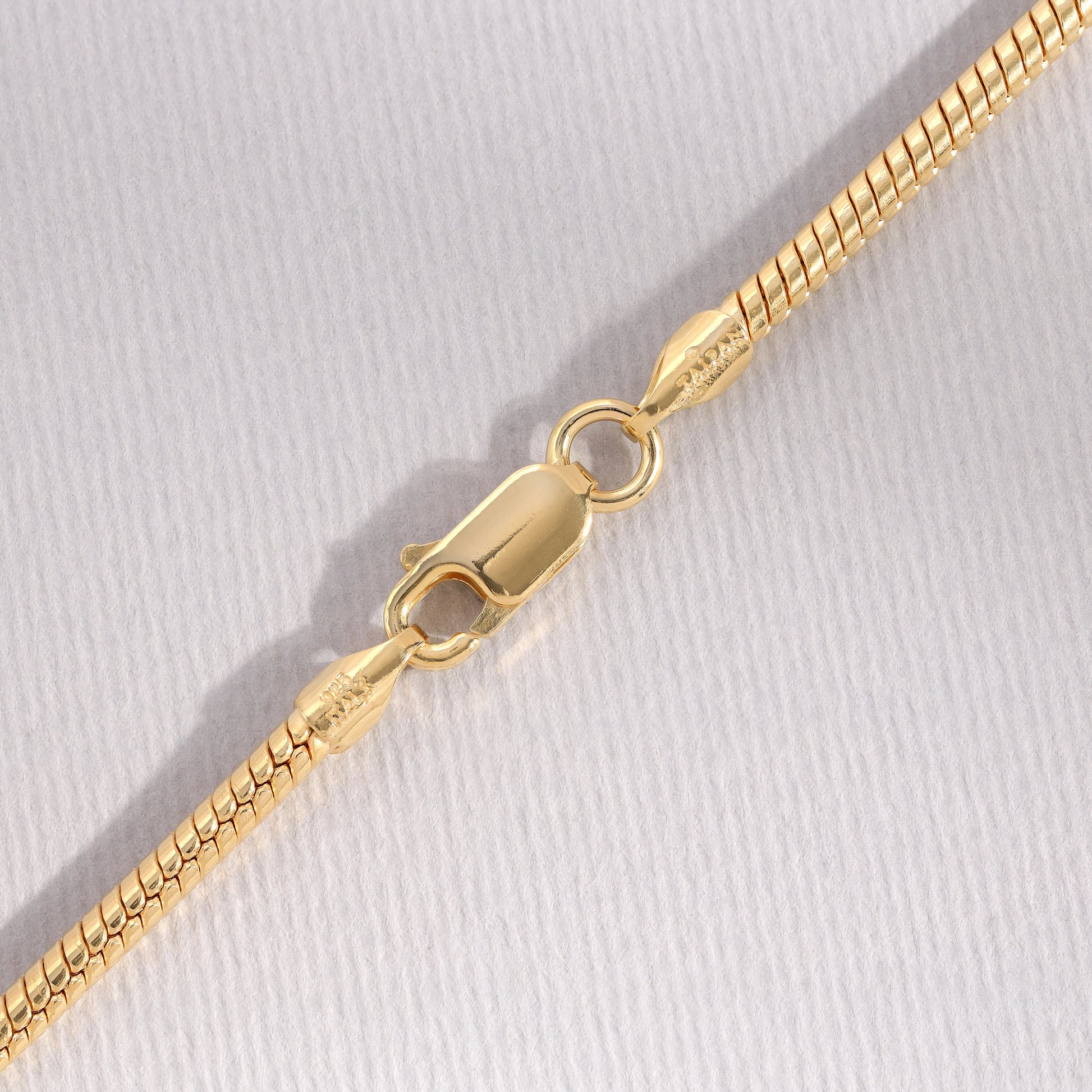 Vergoldete Snake Chain Schlangenkette 2,4mm 50cm lang 925 Sterling Silber (K810) - Taipan Schmuck