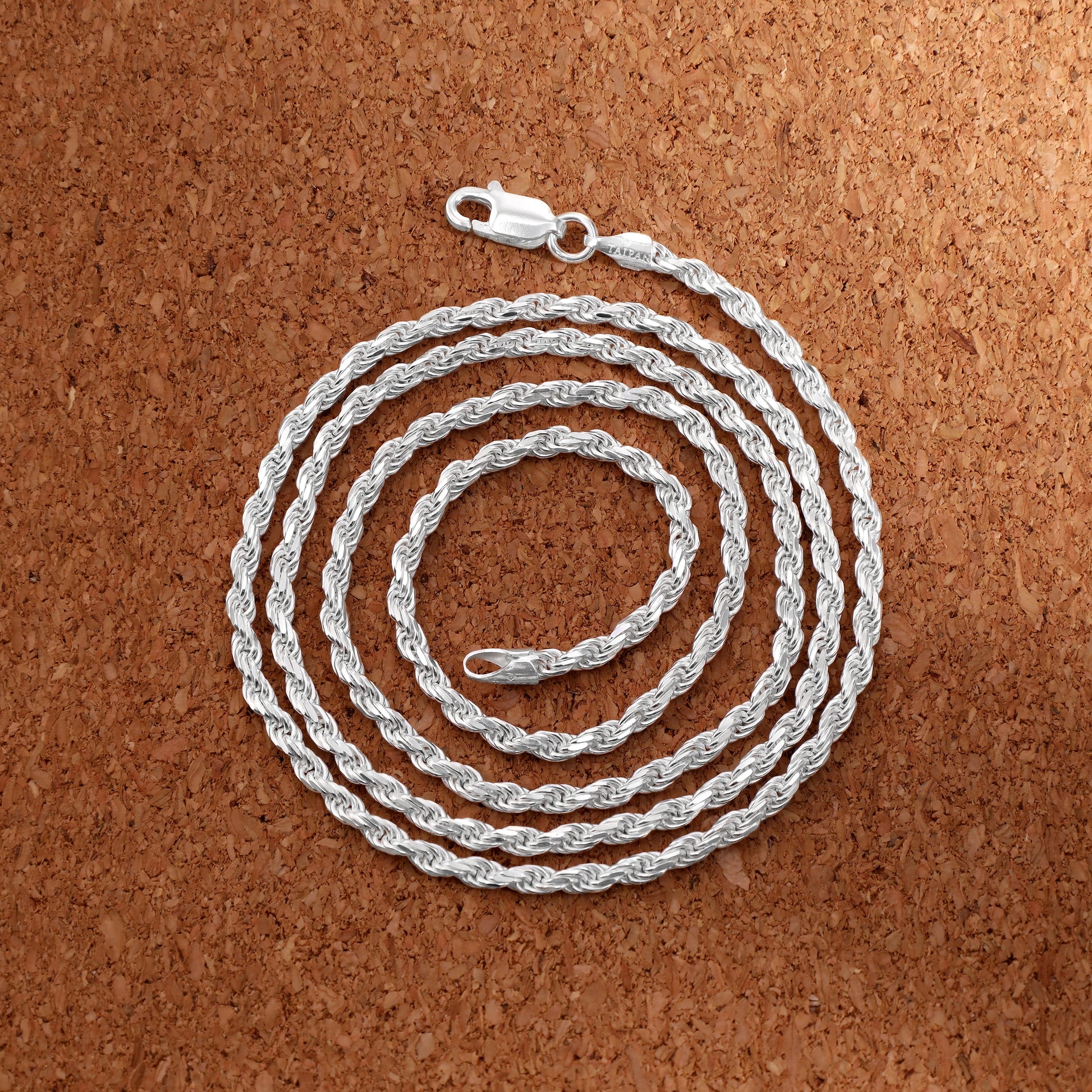 Kordelkette Rope Chain 2,3mm breit 60cm lang 925 Sterling Silber (K833) - Taipan Schmuck