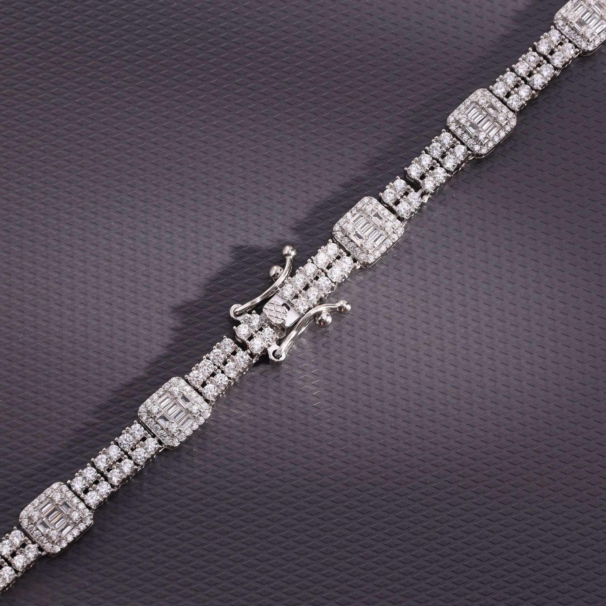 Iced Out Tennis chain 7,6mm breit 55cm lang aus 925 Sterling Silber (K865) - Taipan Schmuck