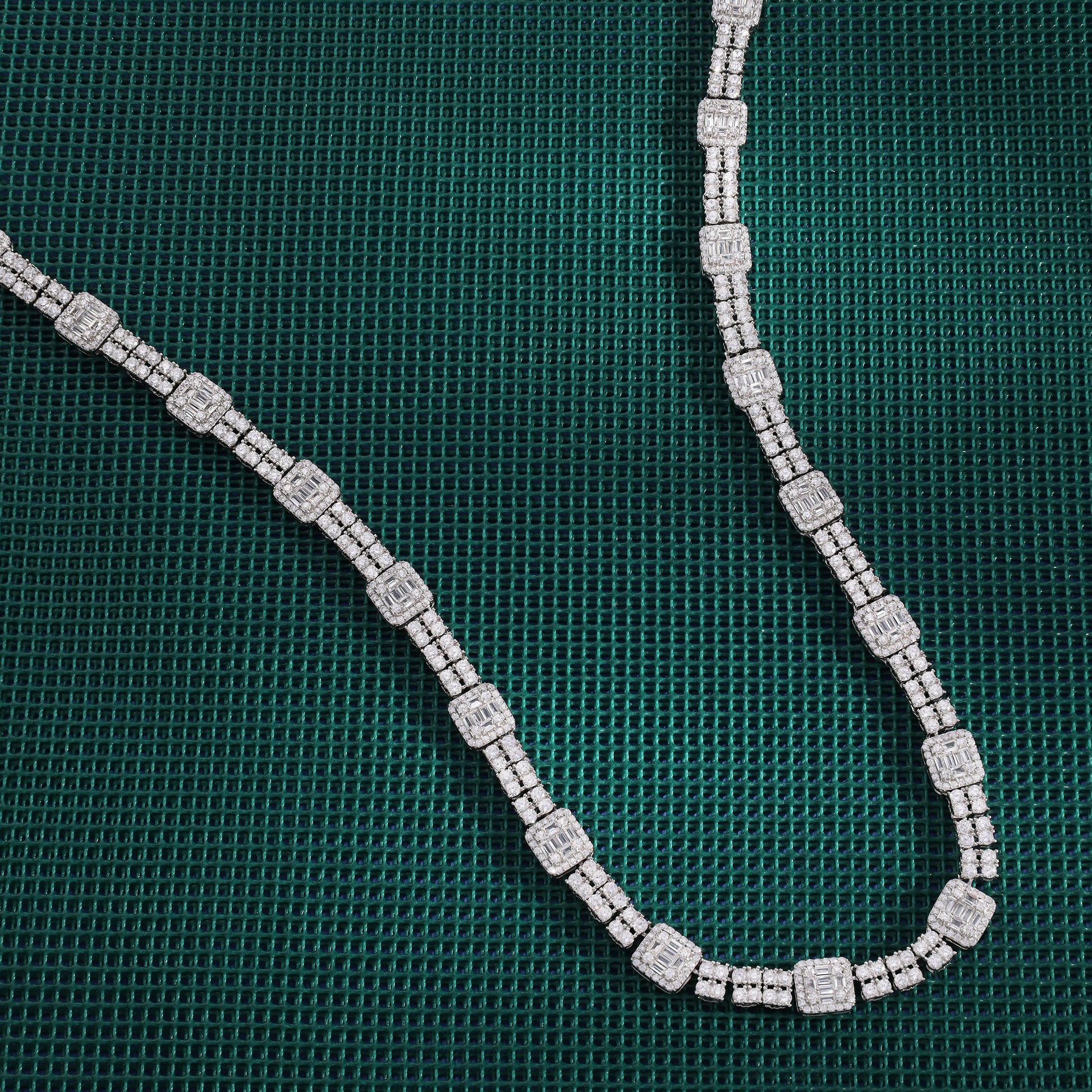 Iced Out Tennis chain 7,6mm breit 50cm lang aus 925 Sterling Silber (K864) - Taipan Schmuck