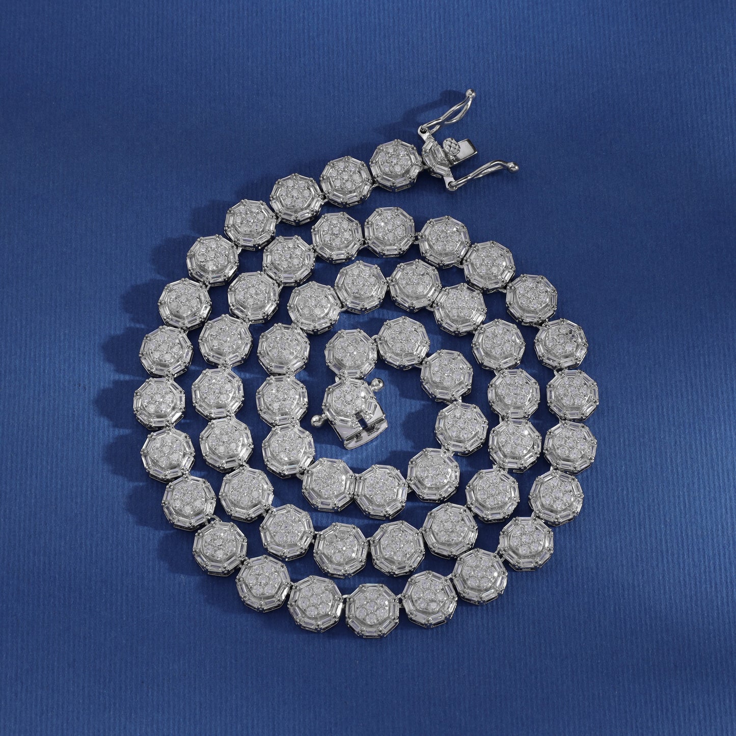 Iced Out Tennis chain 9mm breit 55cm lang aus 925 Sterling Silber (K867) - Taipan Schmuck