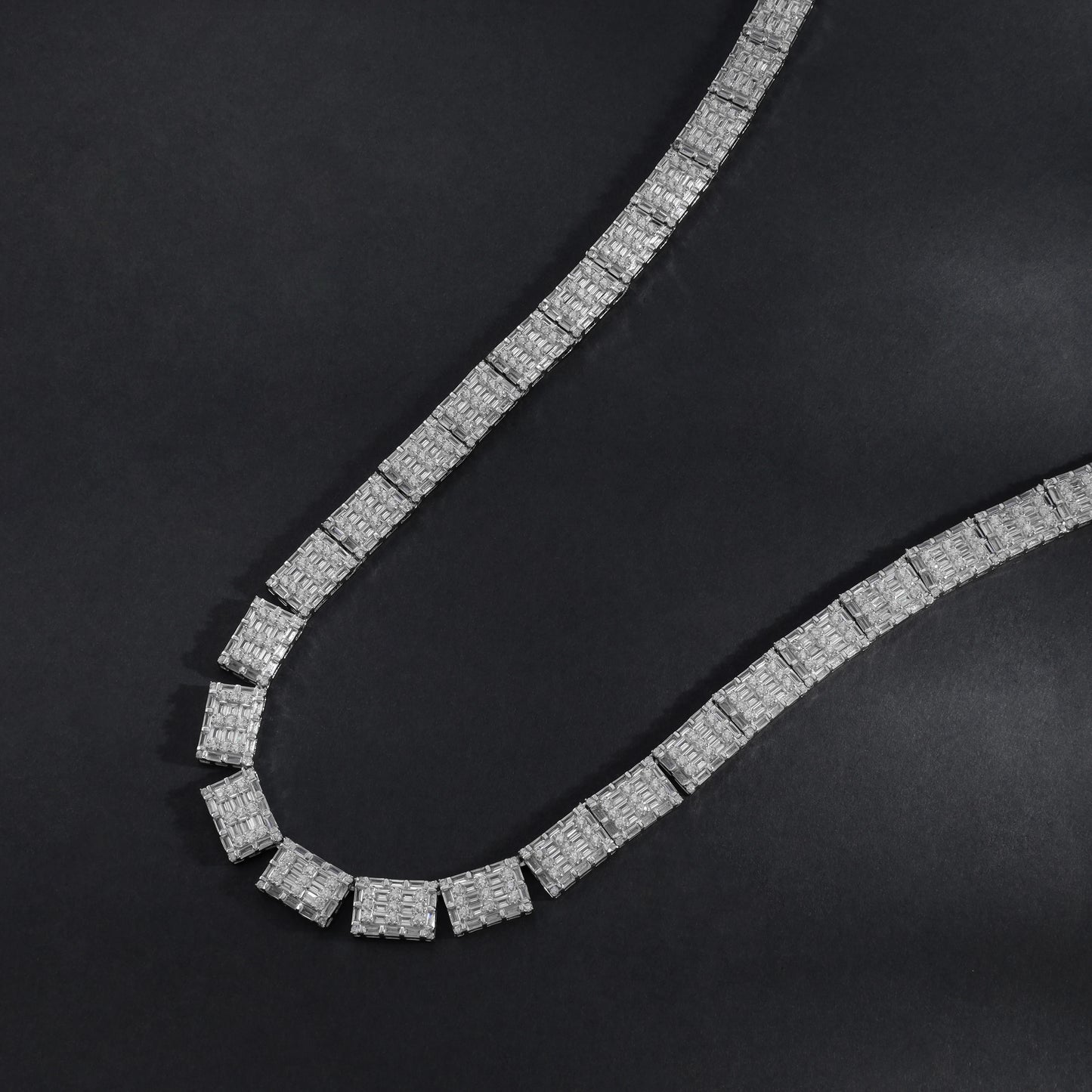 Iced Out Tennis chain 10,5mm breit 50cm lang aus 925 Sterling Silber (K868) - Taipan Schmuck