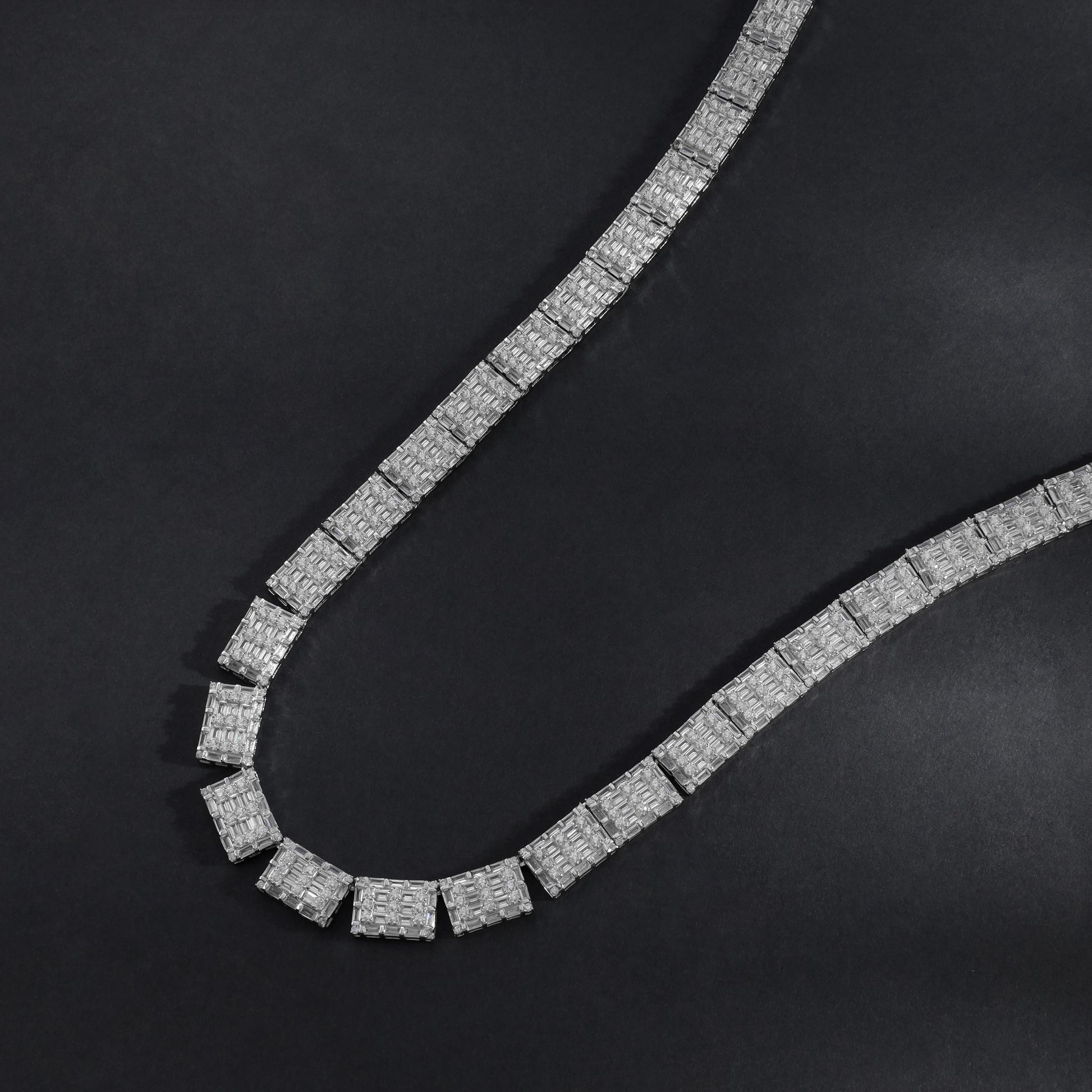 Iced Out Tennis chain 10,5mm breit 55cm lang aus 925 Sterling Silber (K869) - Taipan Schmuck