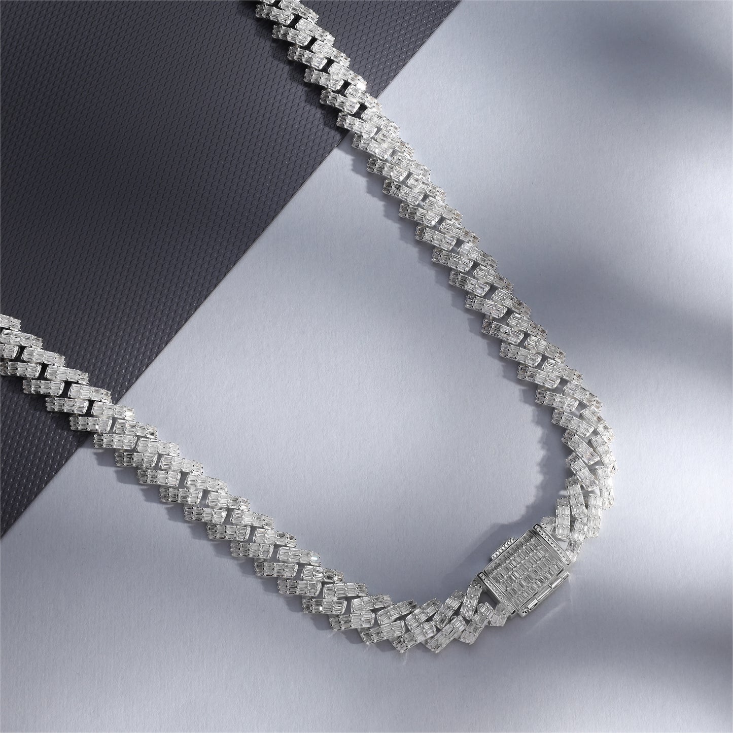 Iced Out Tennis chain 12mm breit 45cm lang aus 925 Sterling Silber (K987)