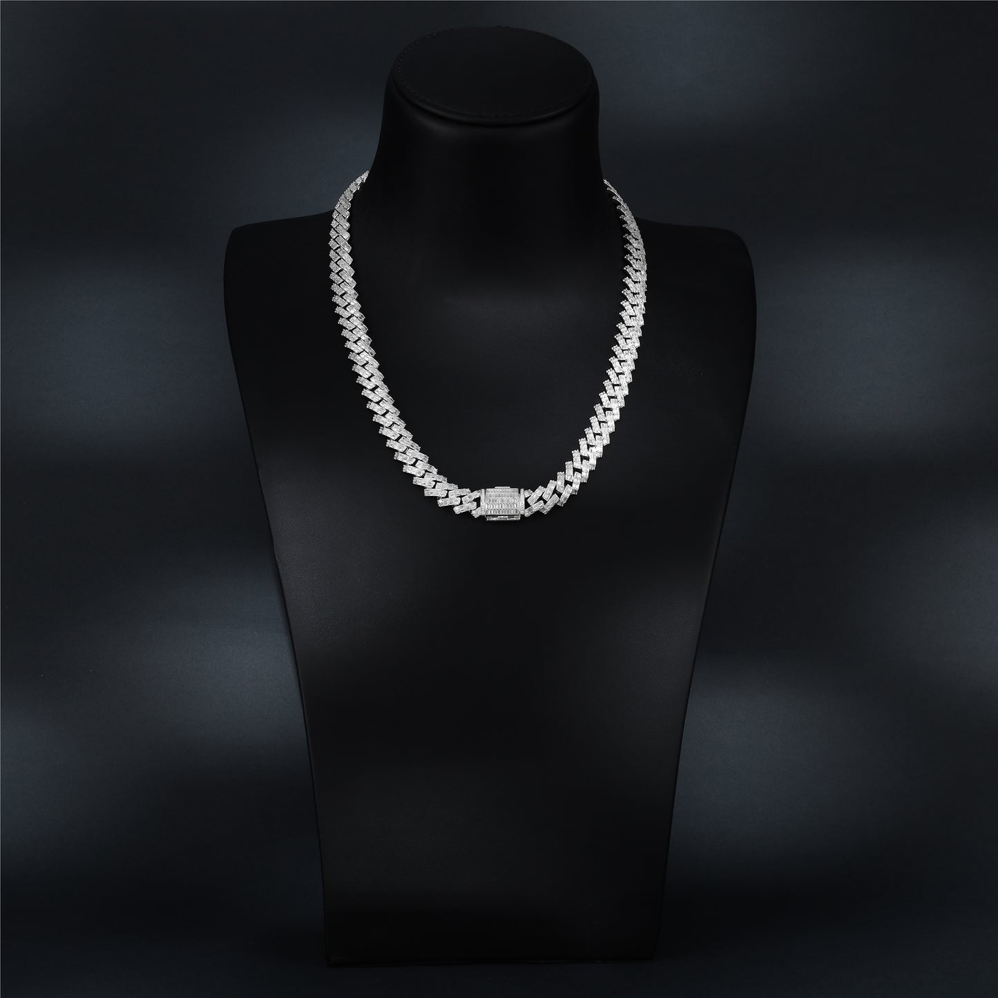 Iced Out Tennis chain 12mm breit 55cm lang aus 925 Sterling Silber (K989)